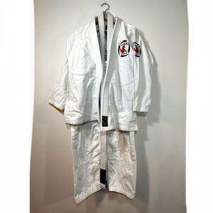 Jiu Jitsu White Gi Size A1 Caique Kimono Top Bottom + Belt Martial Arts Set